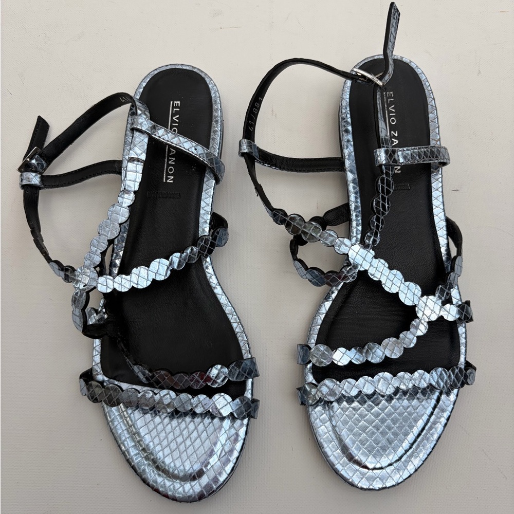 Elvio Zanon Metallic Gladiator Sandals